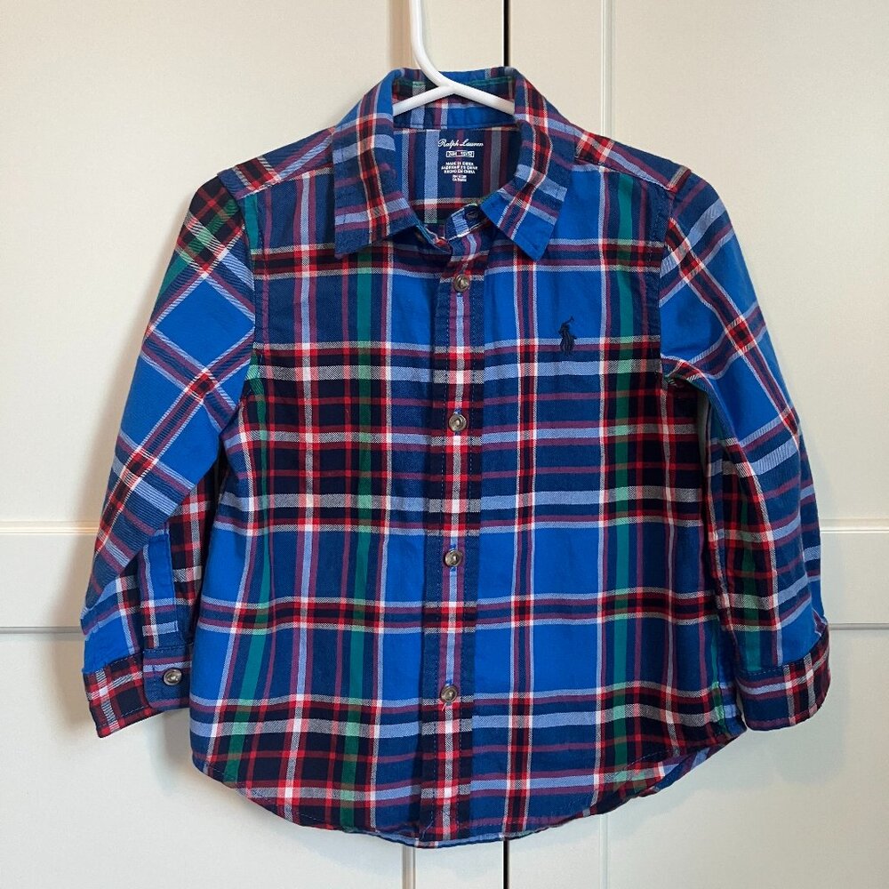 Ralph Lauren Baby Boys Plaid Button-up Shirt, size 24M